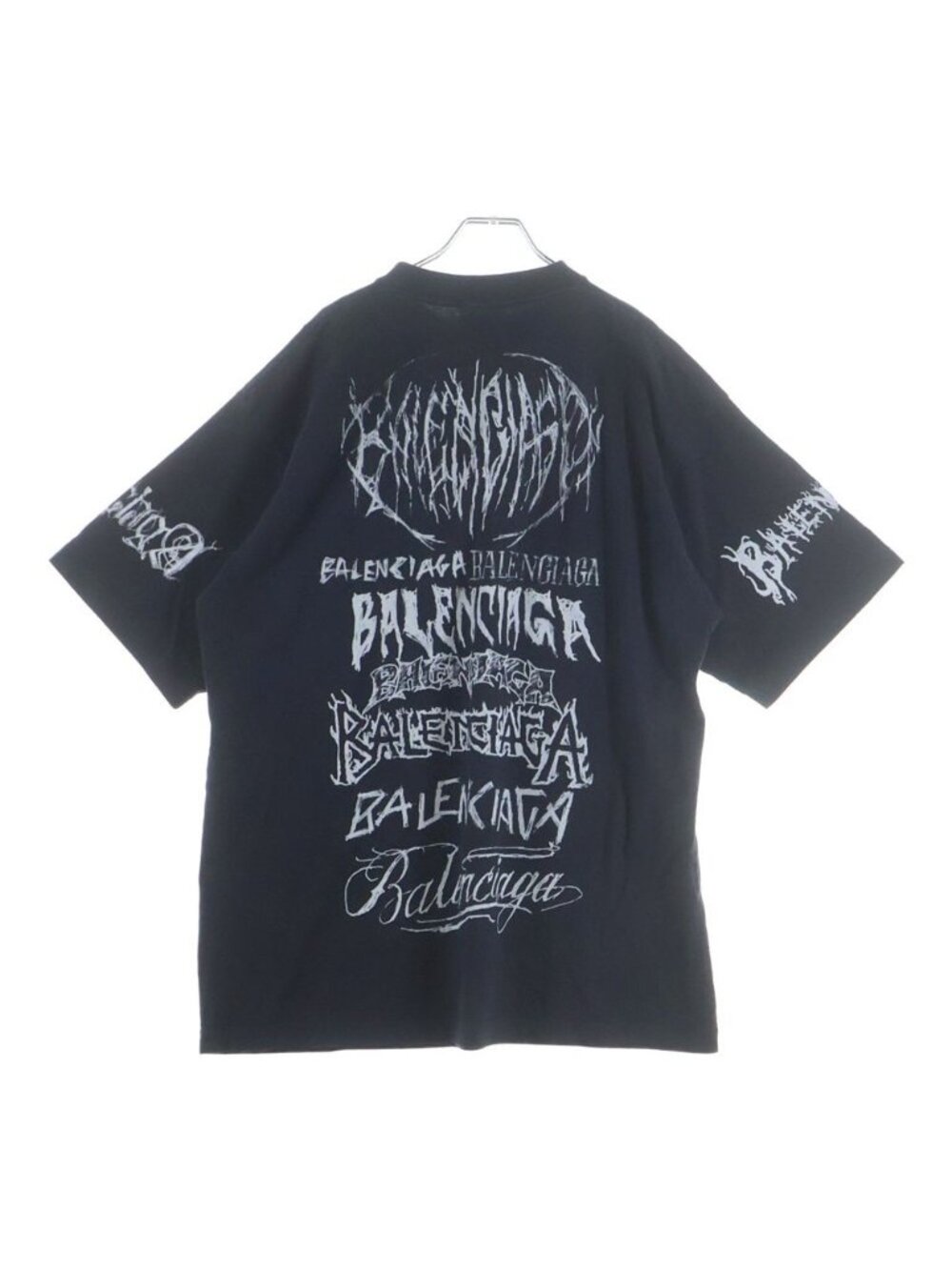 ★SOLD★ Balenciaga Diy Metal Logo Print Crew Neck Short Sleeve T-Shirt Black - Picture 2 of 9
